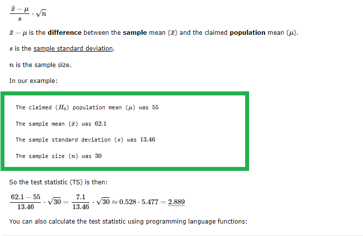 Learn Statistics Hypothesis Testing a Mean