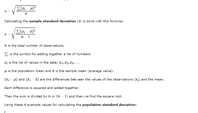 Learn Statistics Standard Deviation