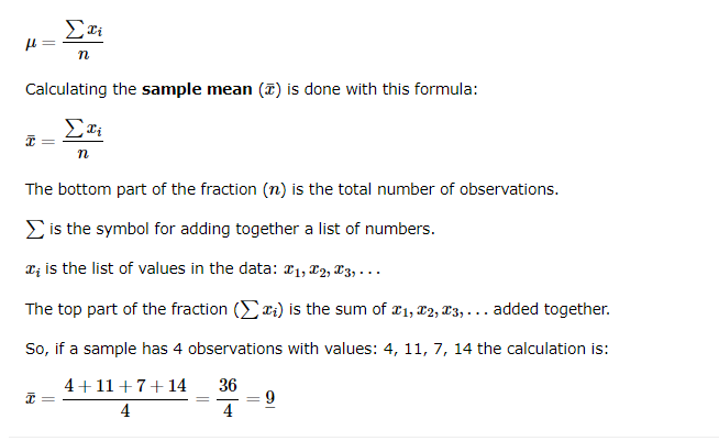 Learn Statistics Mean